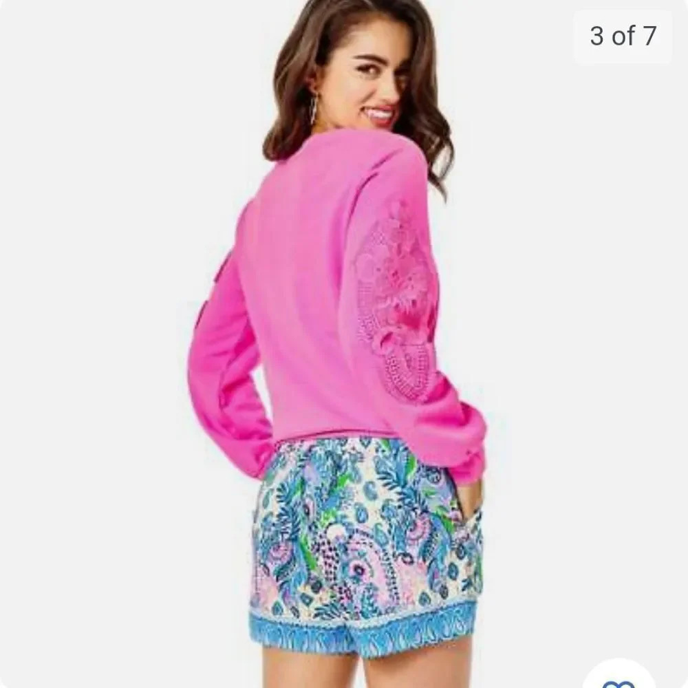 LILLY PULITZER KATIA POCKET SHORTS HAUTE CATURE MACADEMIA ENGINEERED sZ … - Picture 5 of 12